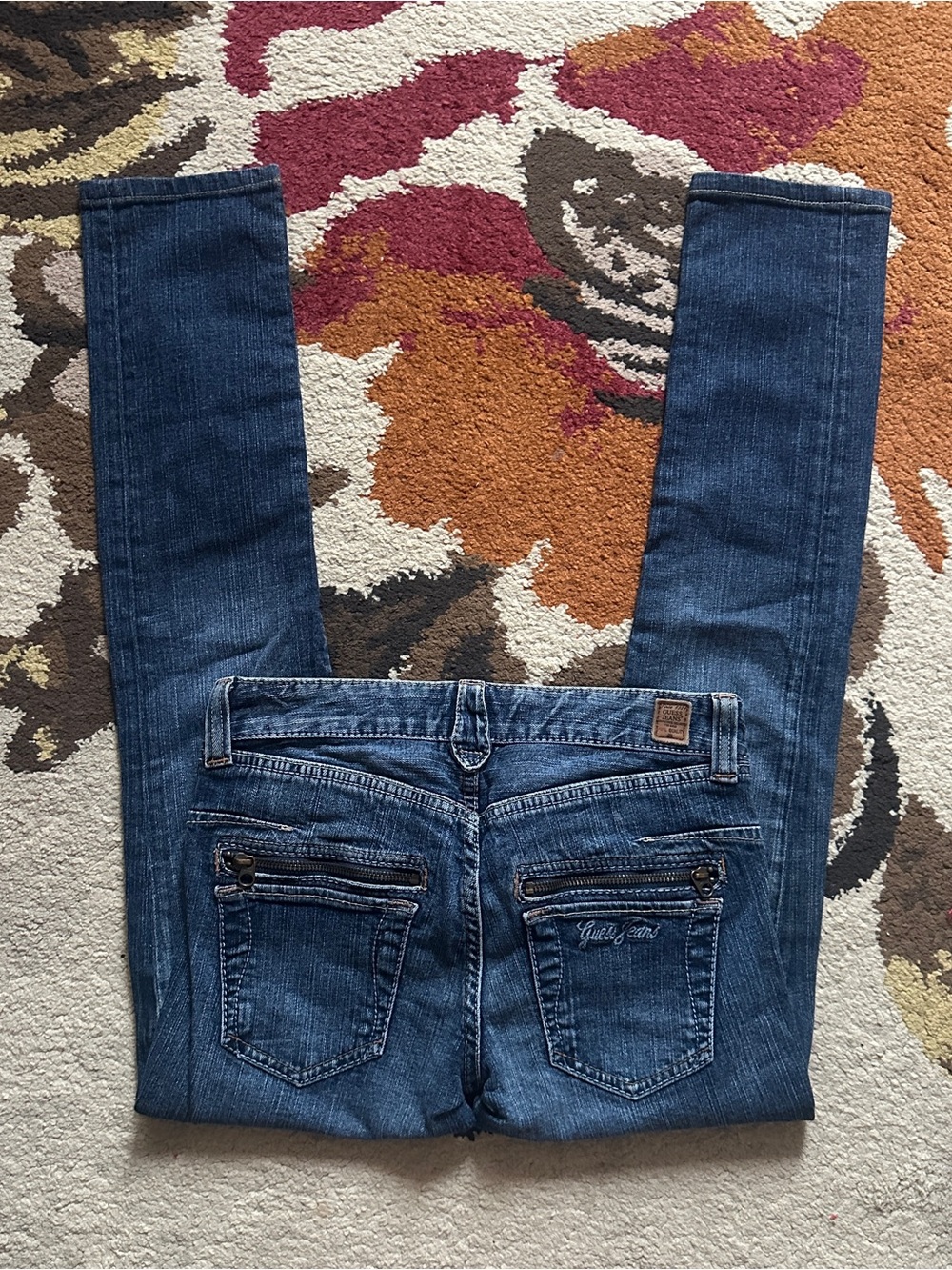 Guess Y2K Low Rise Skinny Jeans Blue Denim